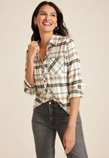 Cabin Plaid Classic Button Down Shirt, C2380, small