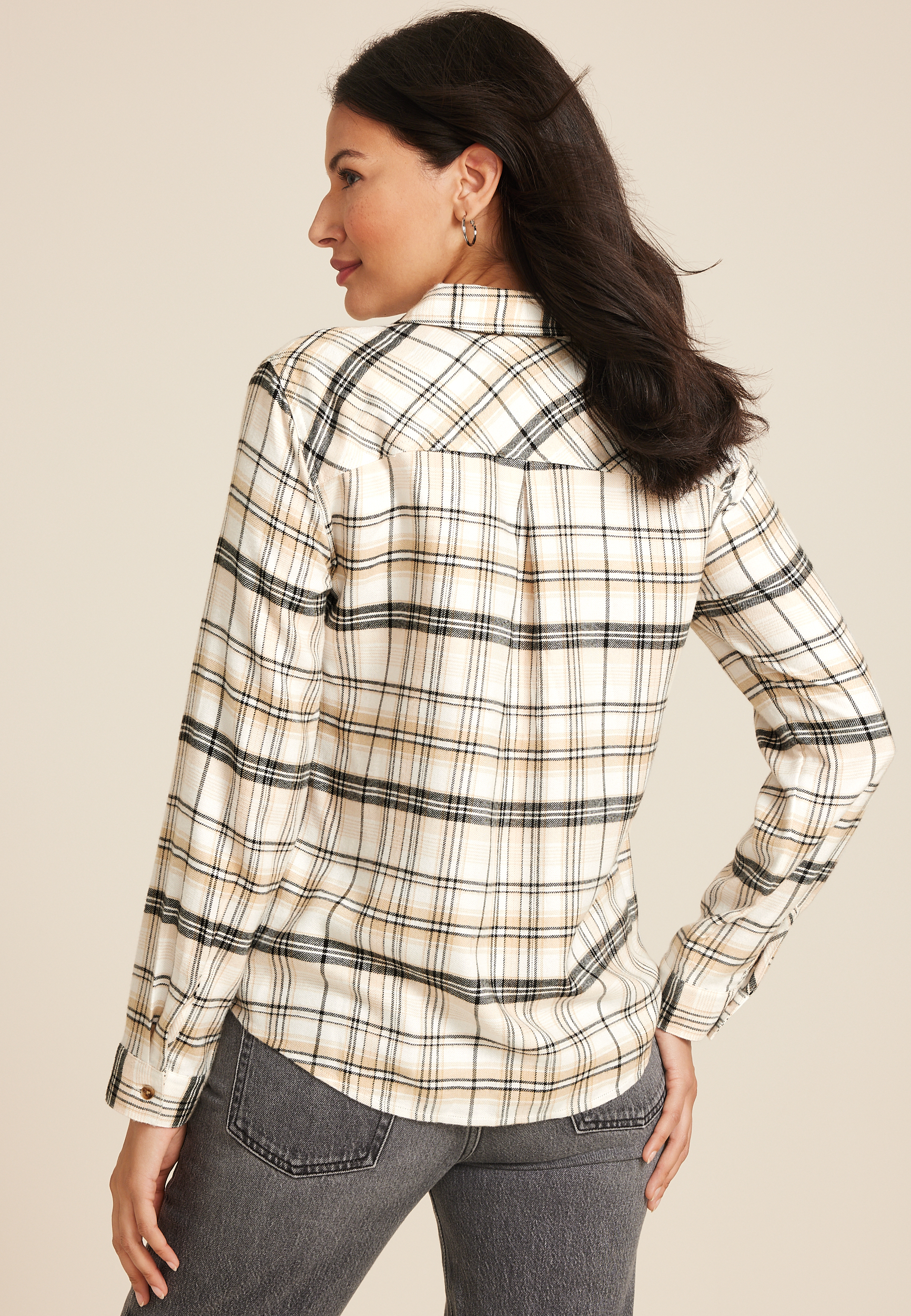 Cabin Plaid Classic Button Down Shirt, C2380, large