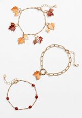 3 Pack Fall Charm Bracelet Set, , small