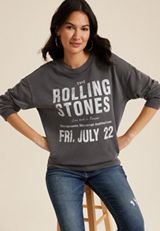 The Rolling Stones Relaxed Fit Sweatshirt, CHARCOAL, small