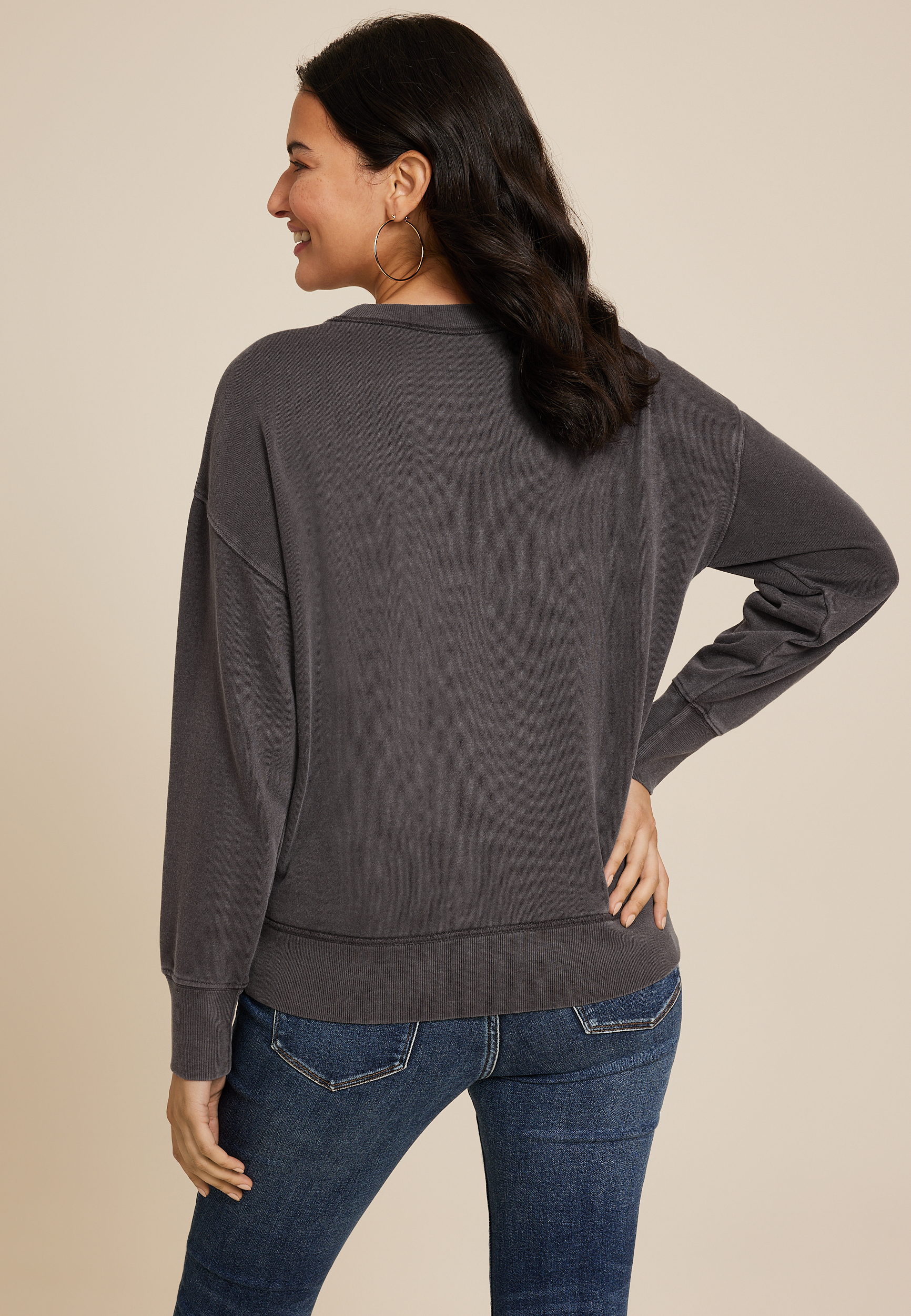 The Rolling Stones Relaxed Fit Sweatshirt, CHARCOAL, large