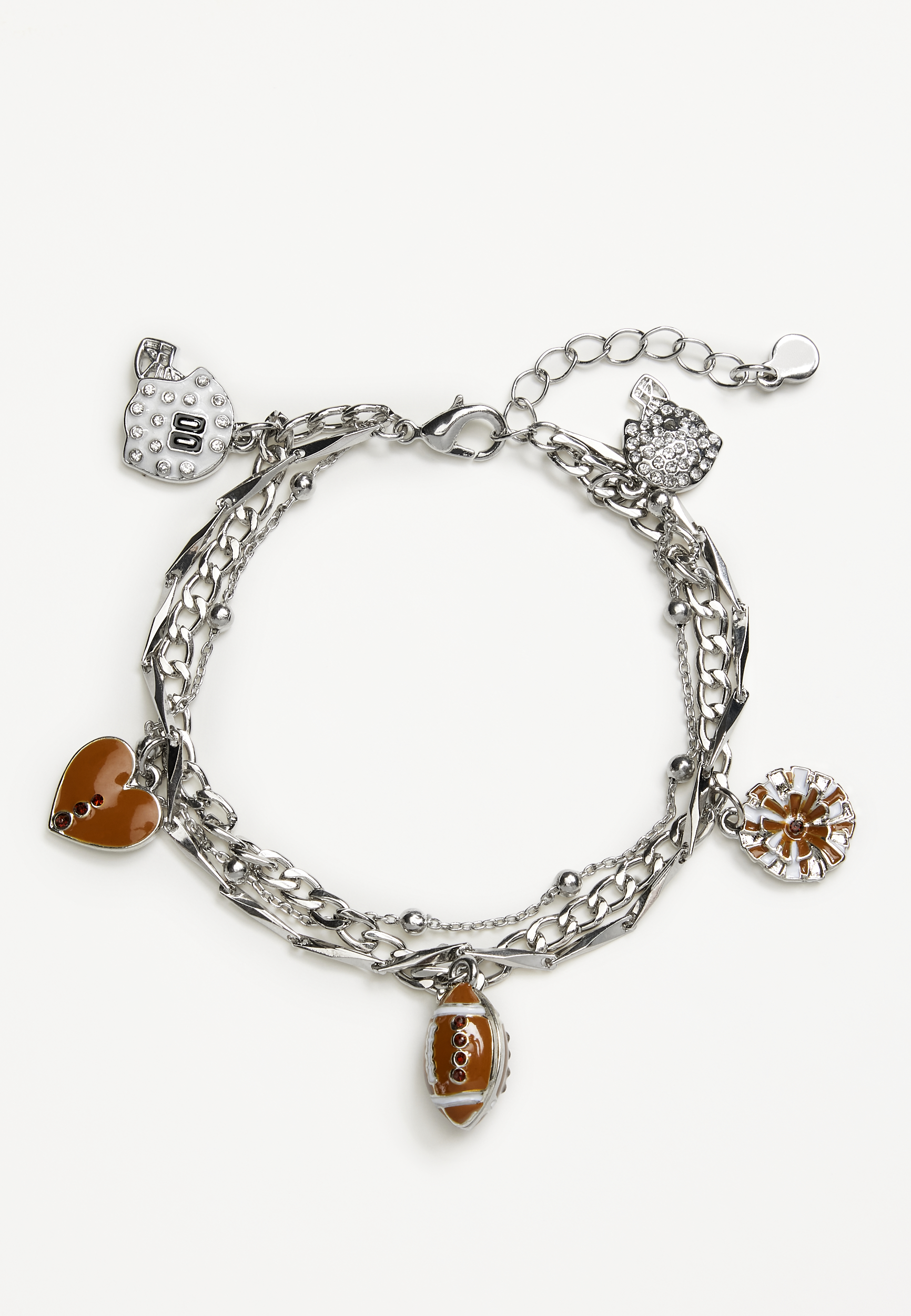 Silver Football Charm Bracelet