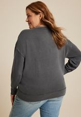 Plus Size The Rolling Stones Relaxed Fit Sweatshirt, CHARCOAL, small