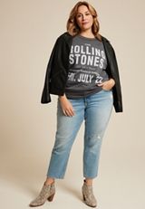Plus Size The Rolling Stones Relaxed Fit Sweatshirt, CHARCOAL, small