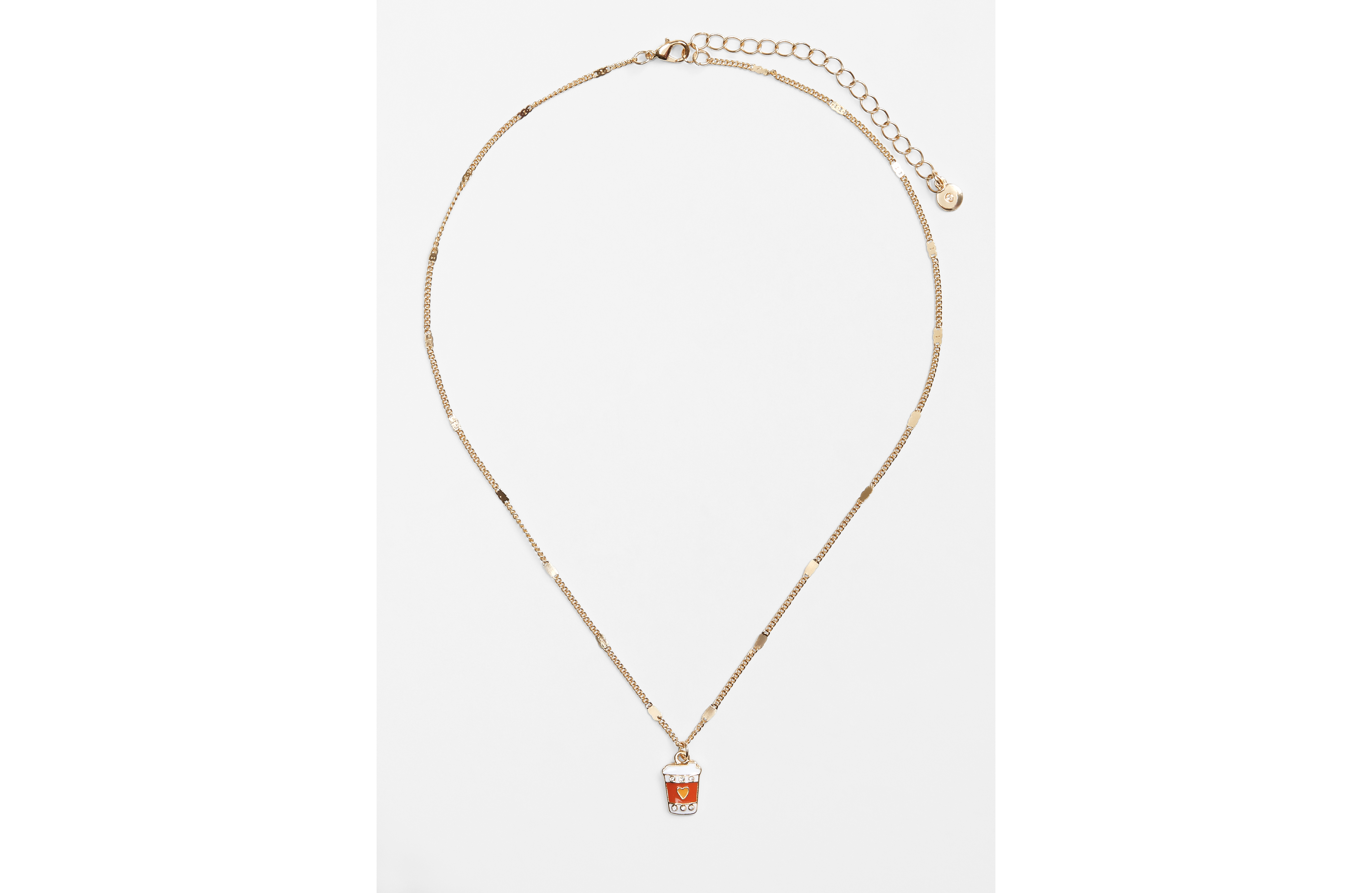 Dainty Gold Pumpkin Spice Latte Necklace