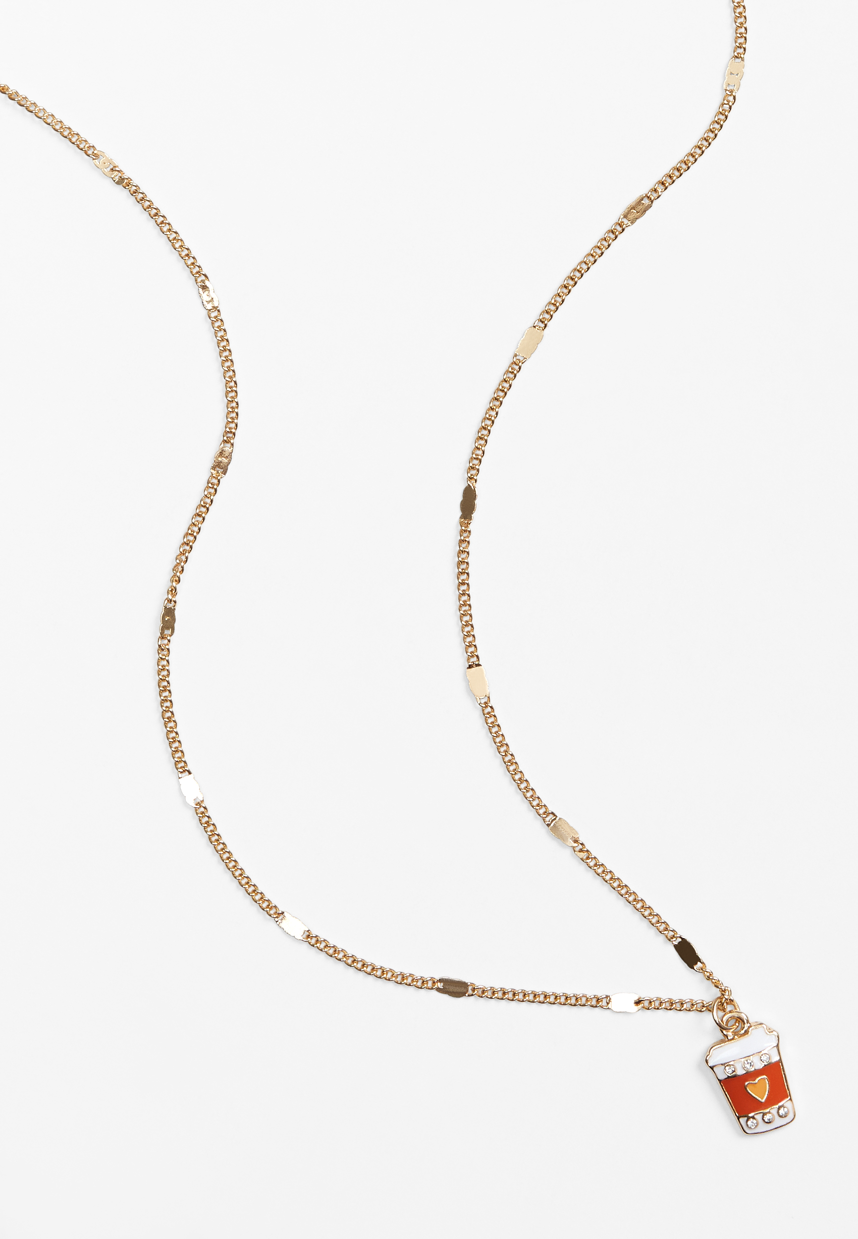 Dainty Gold Pumpkin Spice Latte Necklace, C605, large