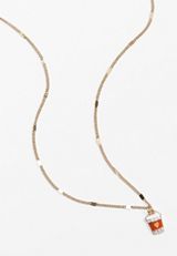 Dainty Gold Pumpkin Spice Latte Necklace, C605, small