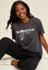 Peanuts Woodstock Oversized Fit Graphic Tee, C1876, small