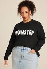 Plus Size Momster Sweater, BLACK COMBO, small