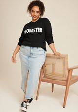 Plus Size Momster Sweater, BLACK COMBO, small