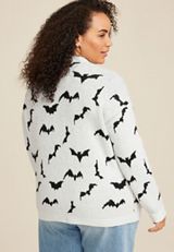 Plus Size Bat Long Sleeve Cardigan, C3986, small