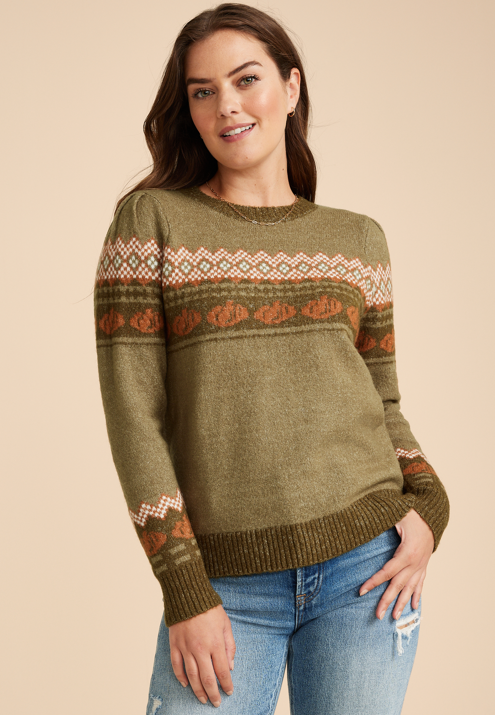 Fair Isle Pumpkin Sweater