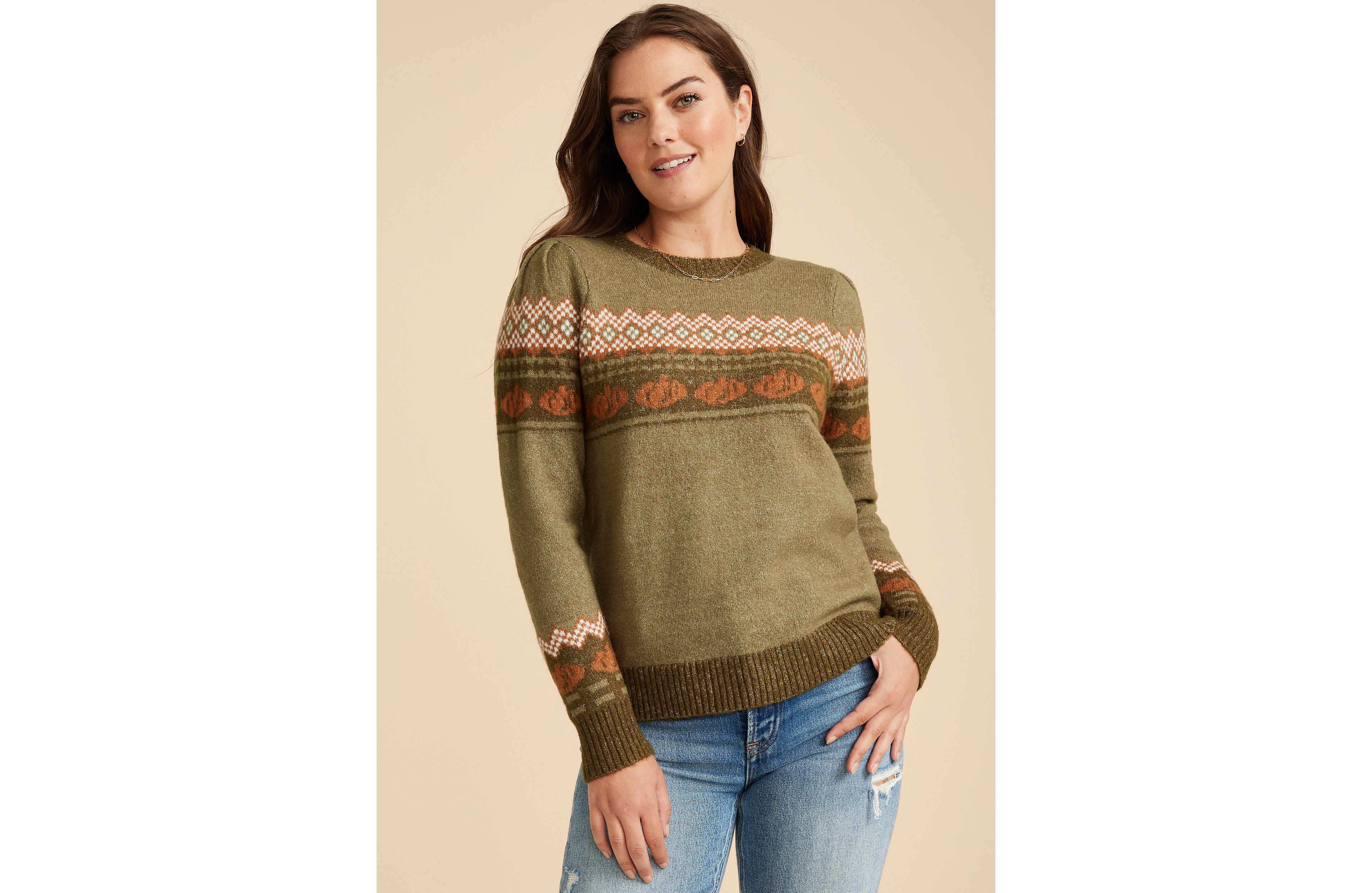 Fair Isle Pumpkin Sweater