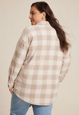 Plus Size Wilder Plaid Fleece Shacket, C3986, small
