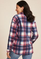 Wilder Fleece Shacket, BLUE JASMINE COMBO, small