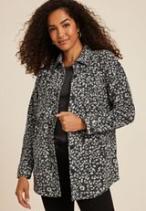 Wilder Fleece Shacket, DARK IRON GRAY COMBO, small