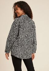 Wilder Fleece Shacket, DARK IRON GRAY COMBO, small