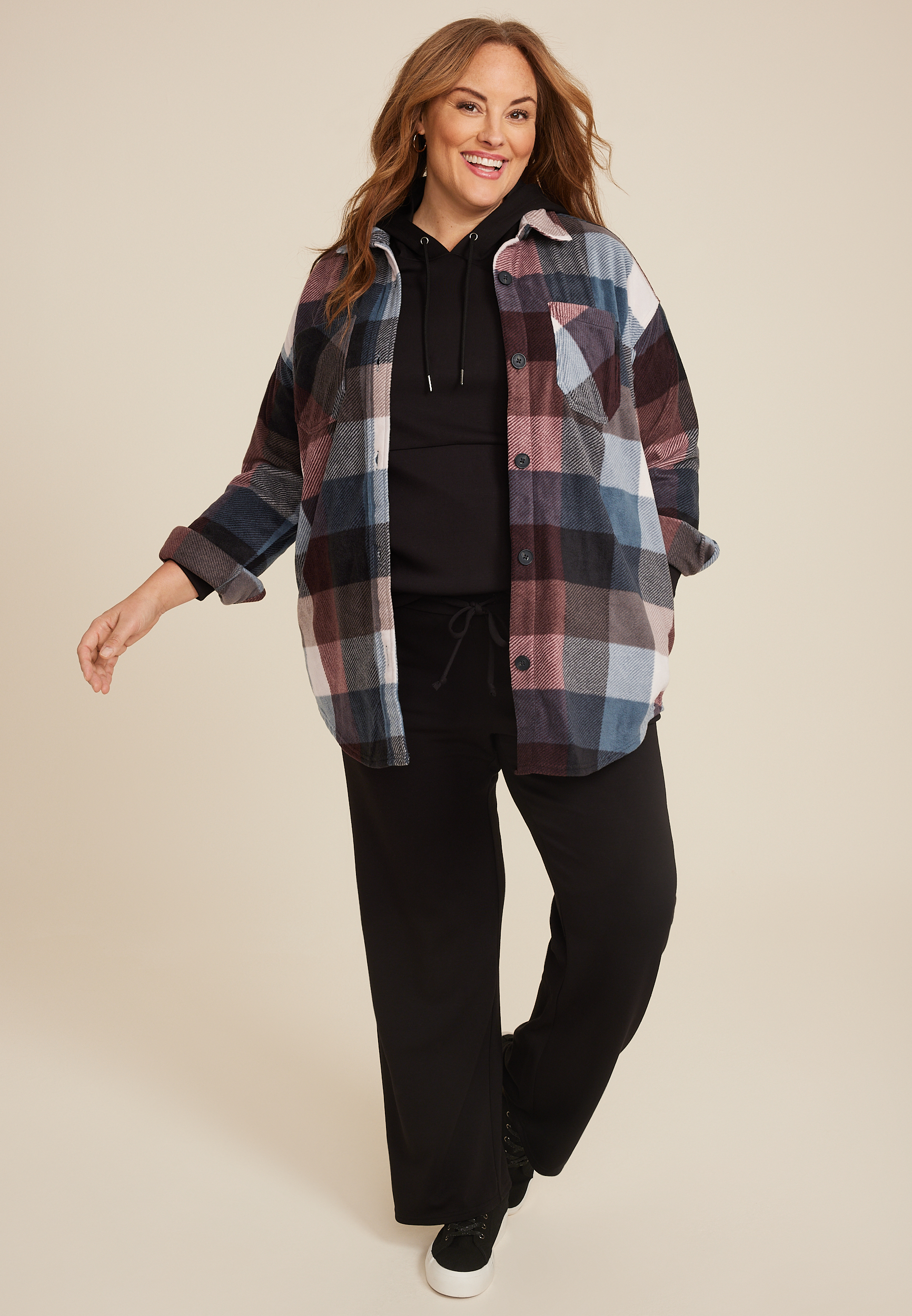 Plus Wilder Plaid Fleece Shacket