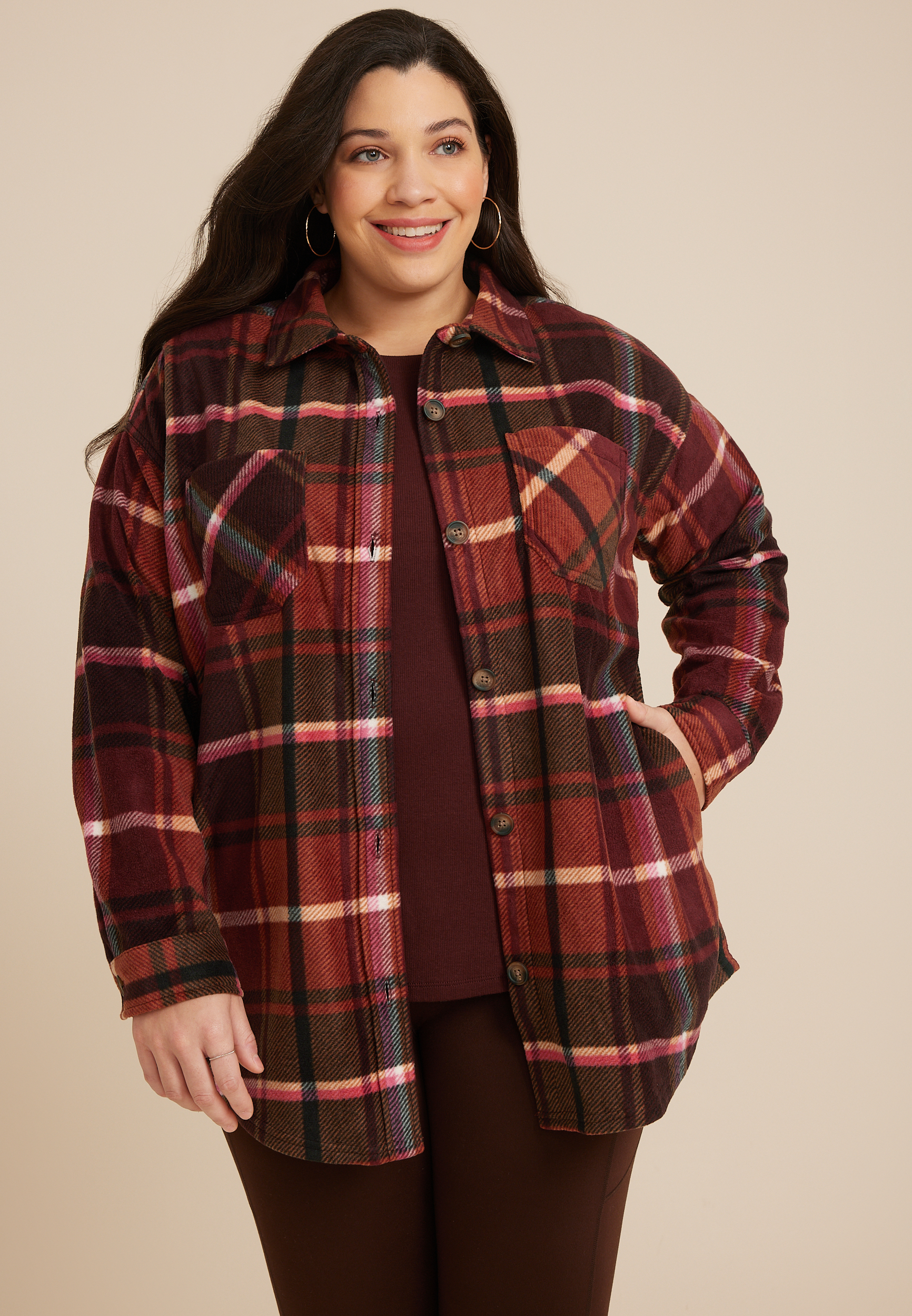 Plus Wilder Plaid Fleece Shacket