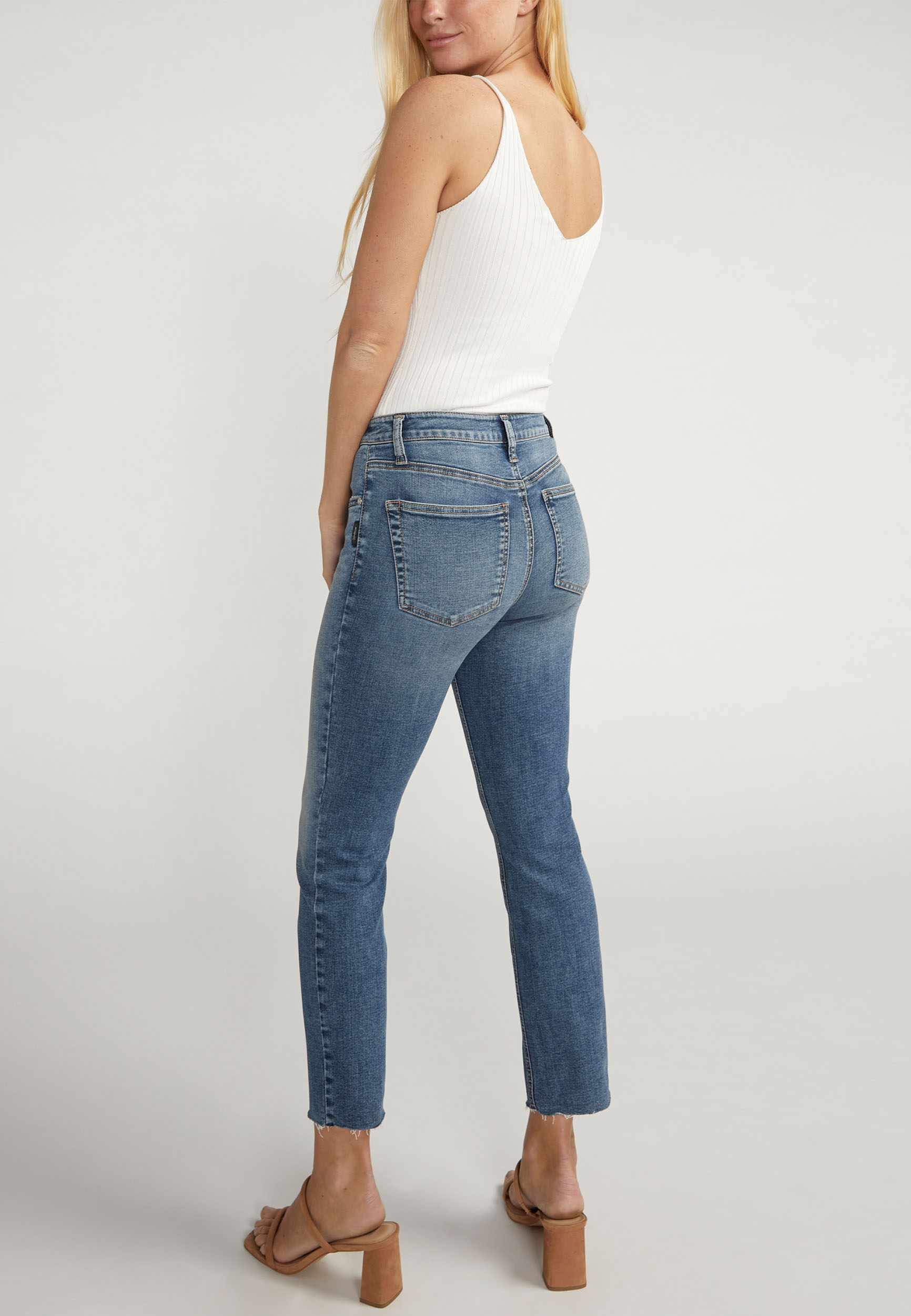 Silver Jeans Co.&reg; Most Wanted Mid Rise Ankle Straight Jean, MEDIUM SANDBLAST, large