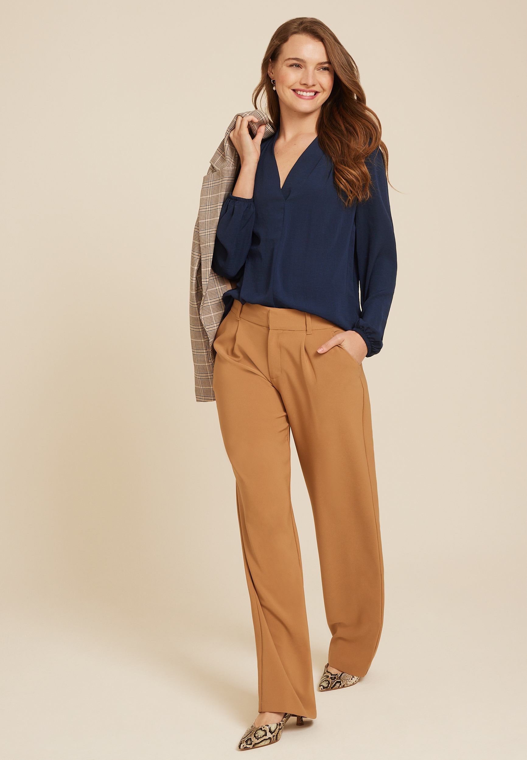 Wrap Front Long Sleeve Blouse, C1919, large