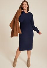 Cable Knit Sweater Dress, C1919, small
