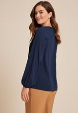 V Neck Dolman Long Sleeve Blouse, C1919, small