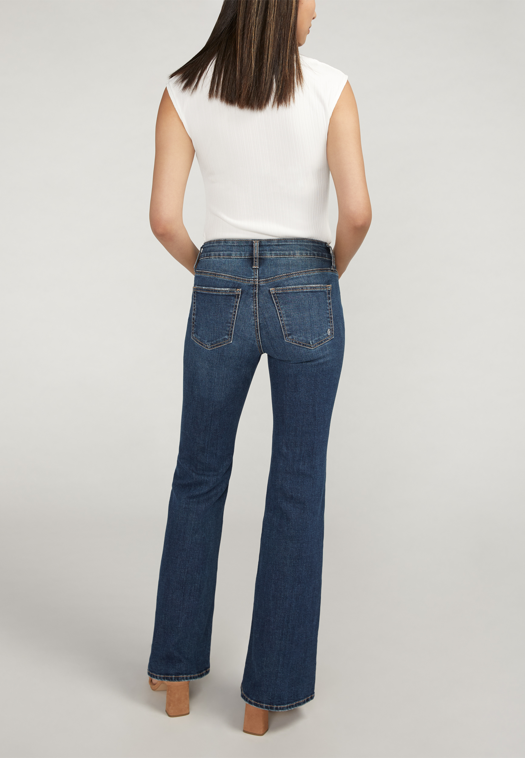 Silver Jeans Co.&reg; Suki Curvy Mid Rise Flare Jean, DARK SANDBLAST, large