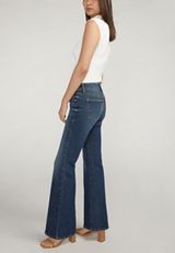 Silver Jeans Co.&reg; Suki Curvy Mid Rise Flare Jean, DARK SANDBLAST, small