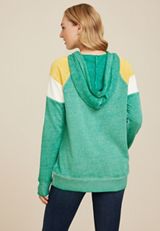 Collegiate Colorblock Hoodie, GREEN/GOLD, small