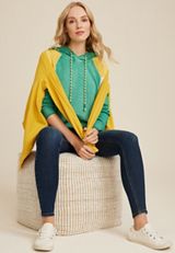 Collegiate Colorblock Hoodie, GREEN/GOLD, small