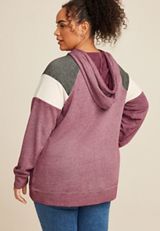 Plus Size Collegiate Colorblock Hoodie, C7867, small