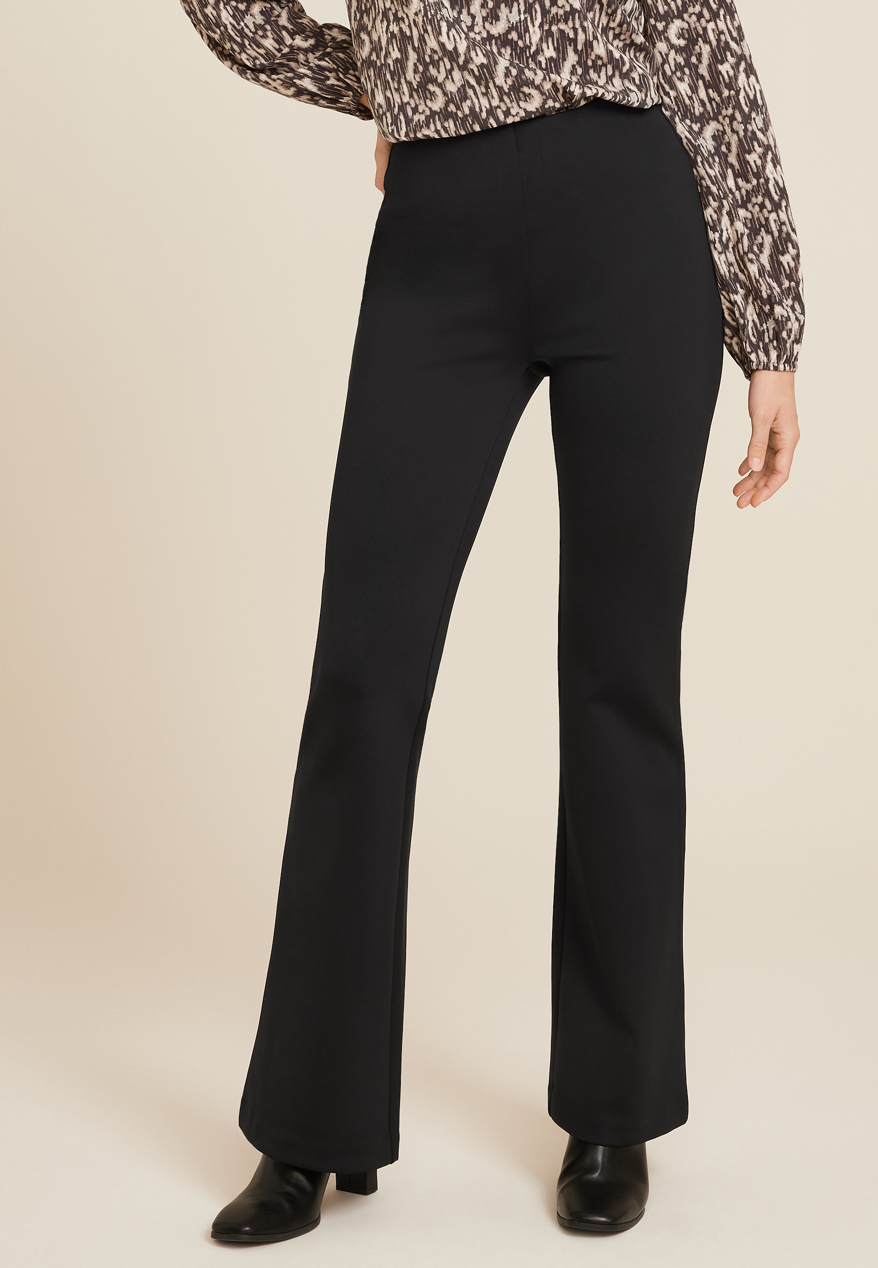 High Rise Pull On Flare Pant