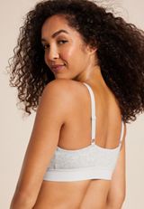 Simply Comfy Cotton Heathered Triangle Bralette, HEATHER GRAY, small