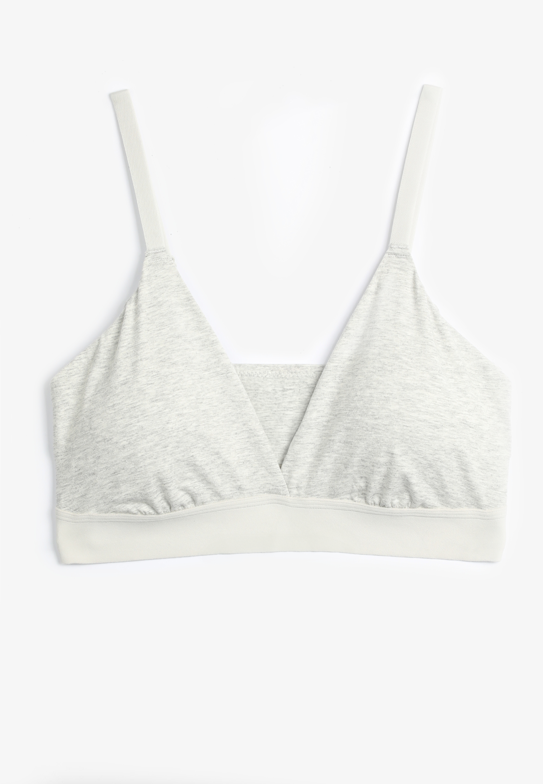 Simply Comfy Cotton Heathered Triangle Bralette, HEATHER GRAY, large
