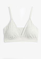 Simply Comfy Cotton Heathered Triangle Bralette, HEATHER GRAY, small