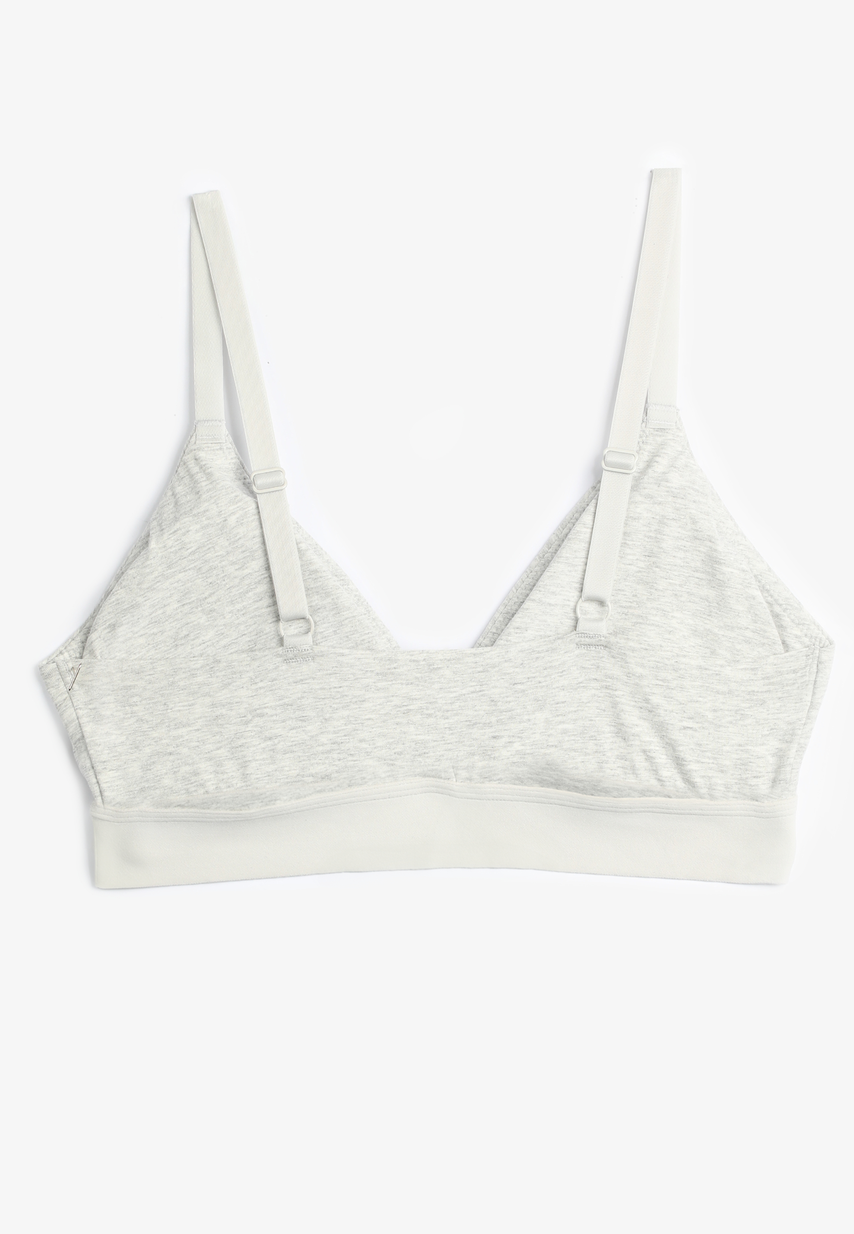 Simply Comfy Cotton Heathered Triangle Bralette, HEATHER GRAY, large