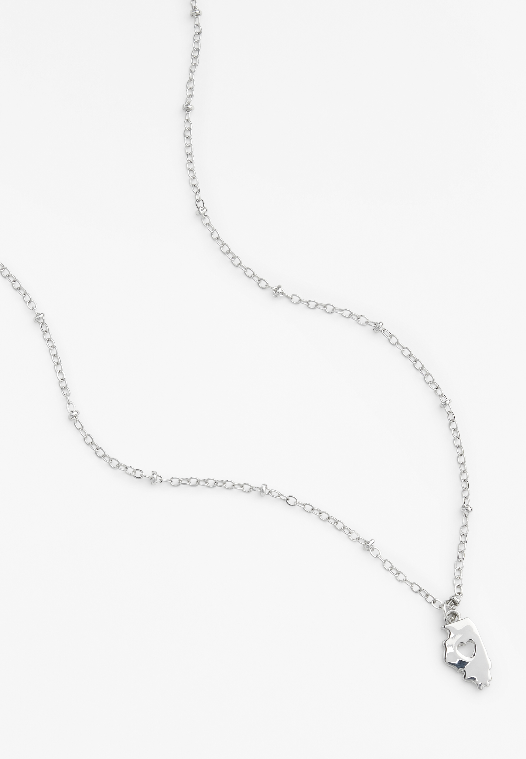 Dainty Silver State Necklace