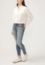 Silver Jeans Co.&reg; Mid Rise Rolled Hem Girlfriend Skinny Leg Jean, MEDIUM SANDBLAST, small