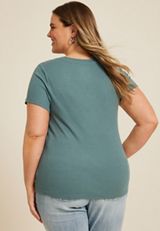Plus Size 24/7 U Line Short Sleeve Tee, GRANITE GREEN, small