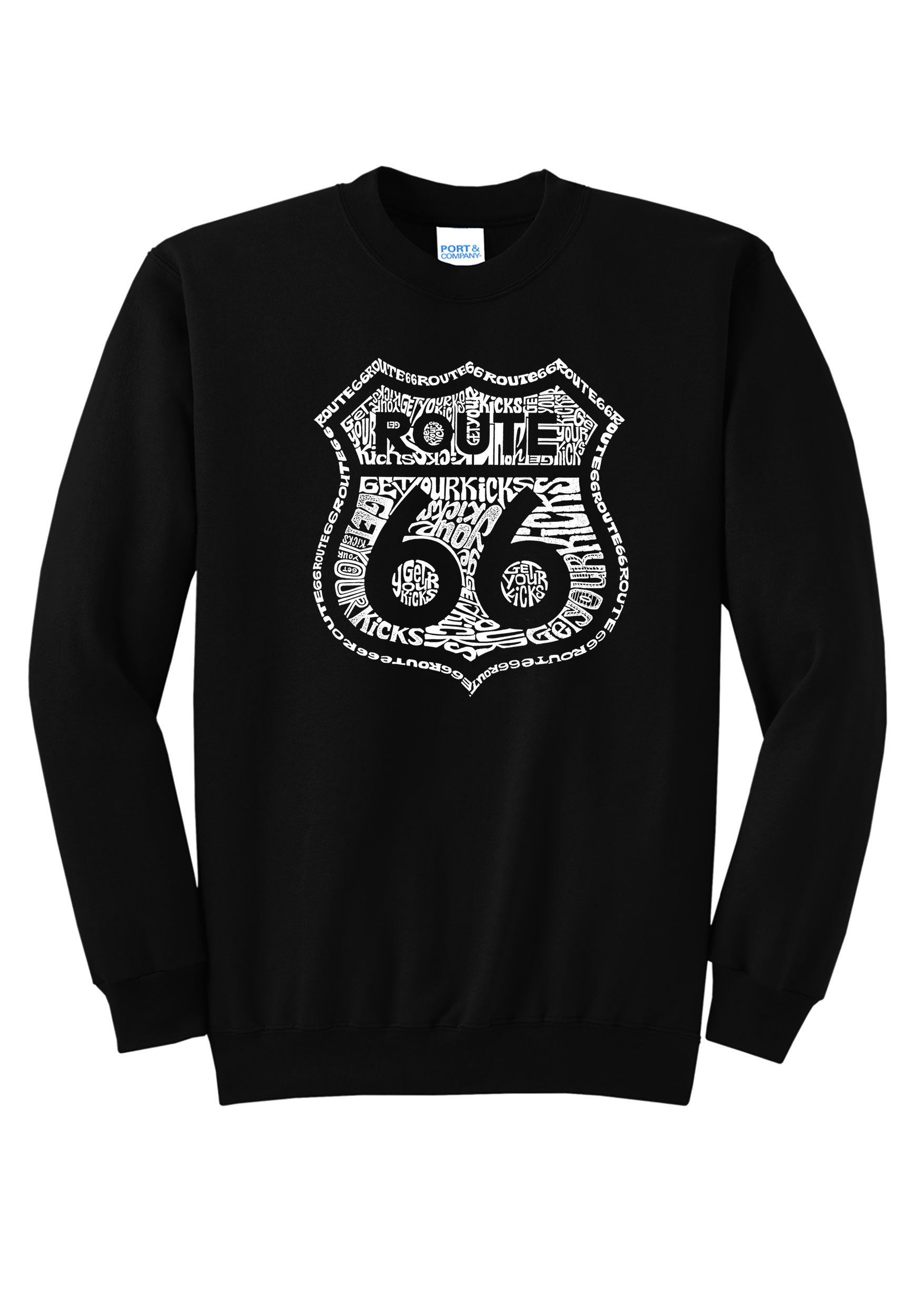 LA Pop Art Women's Kicks On Route 66 Premium Word Sweatshirt