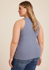 Plus Size 24/7 Highline Variegated Rib Tank Top, C9727, small