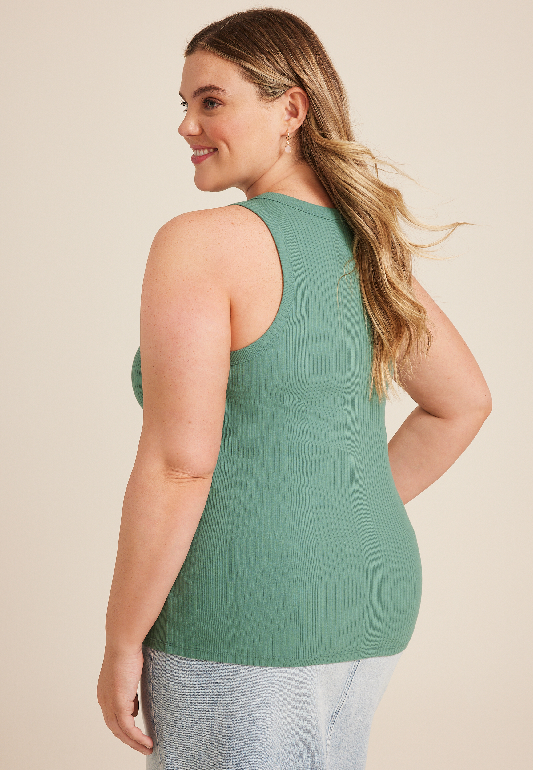 Plus 24/7 Highline Variegated Rib Tank Top