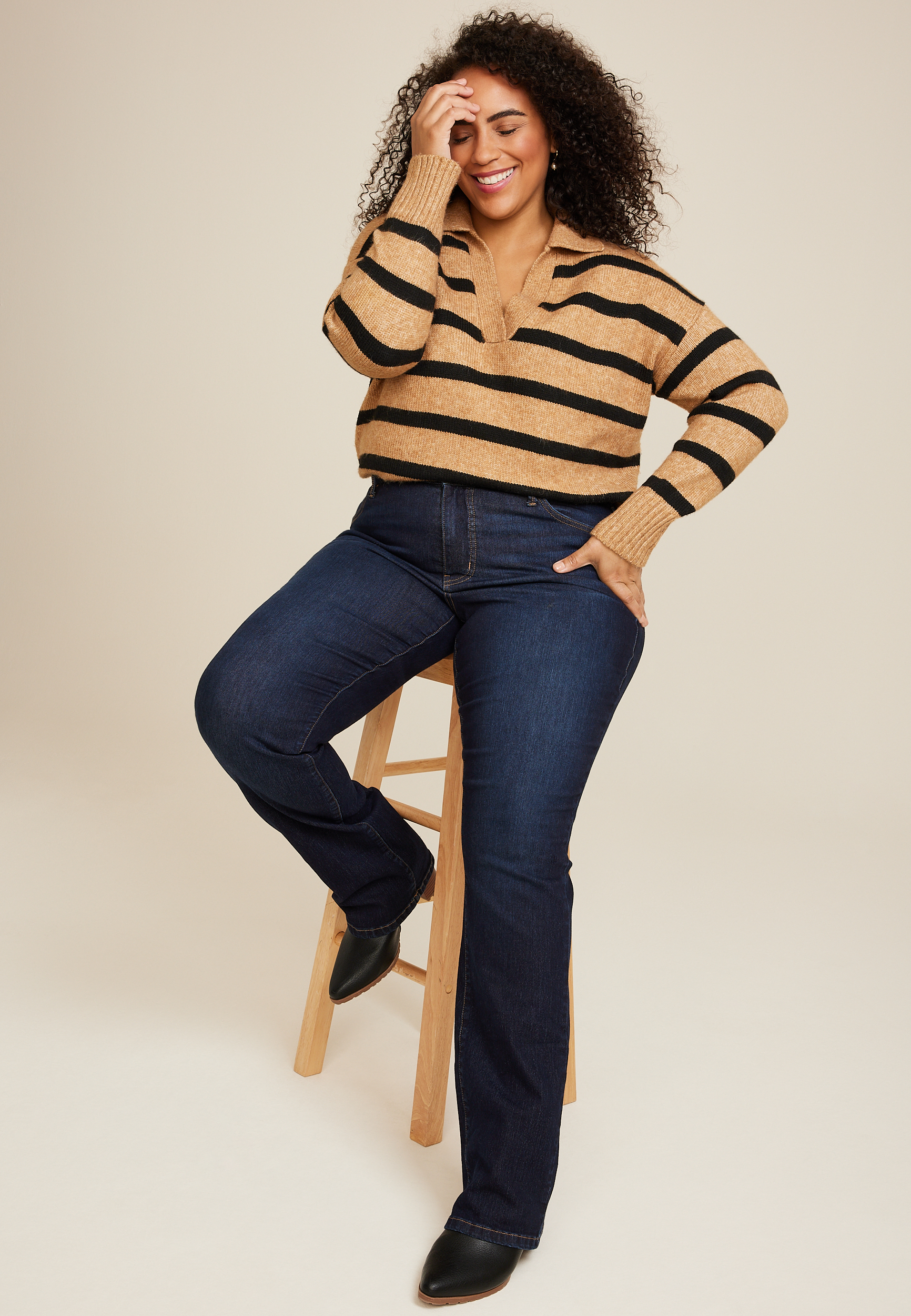 Plus Size Everflex&trade; No Gap High Rise Slim Boot Jean, C258, large