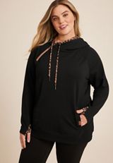 Plus Size Homeward Animal Hoodie, BLACK COMBO, small