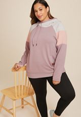 Plus Size Homeward Colorblock Hoodie, C4108, small