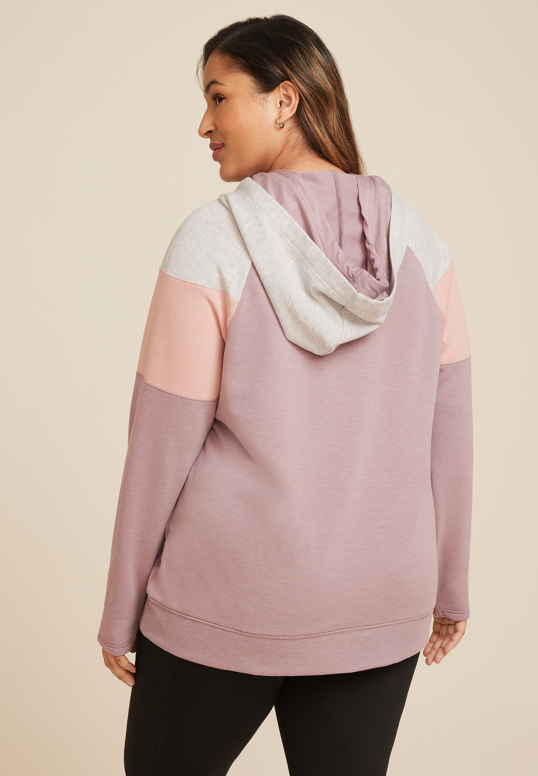 Plus Size Homeward Colorblock Hoodie, C4108, large