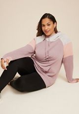 Plus Size Homeward Colorblock Hoodie, C4108, small