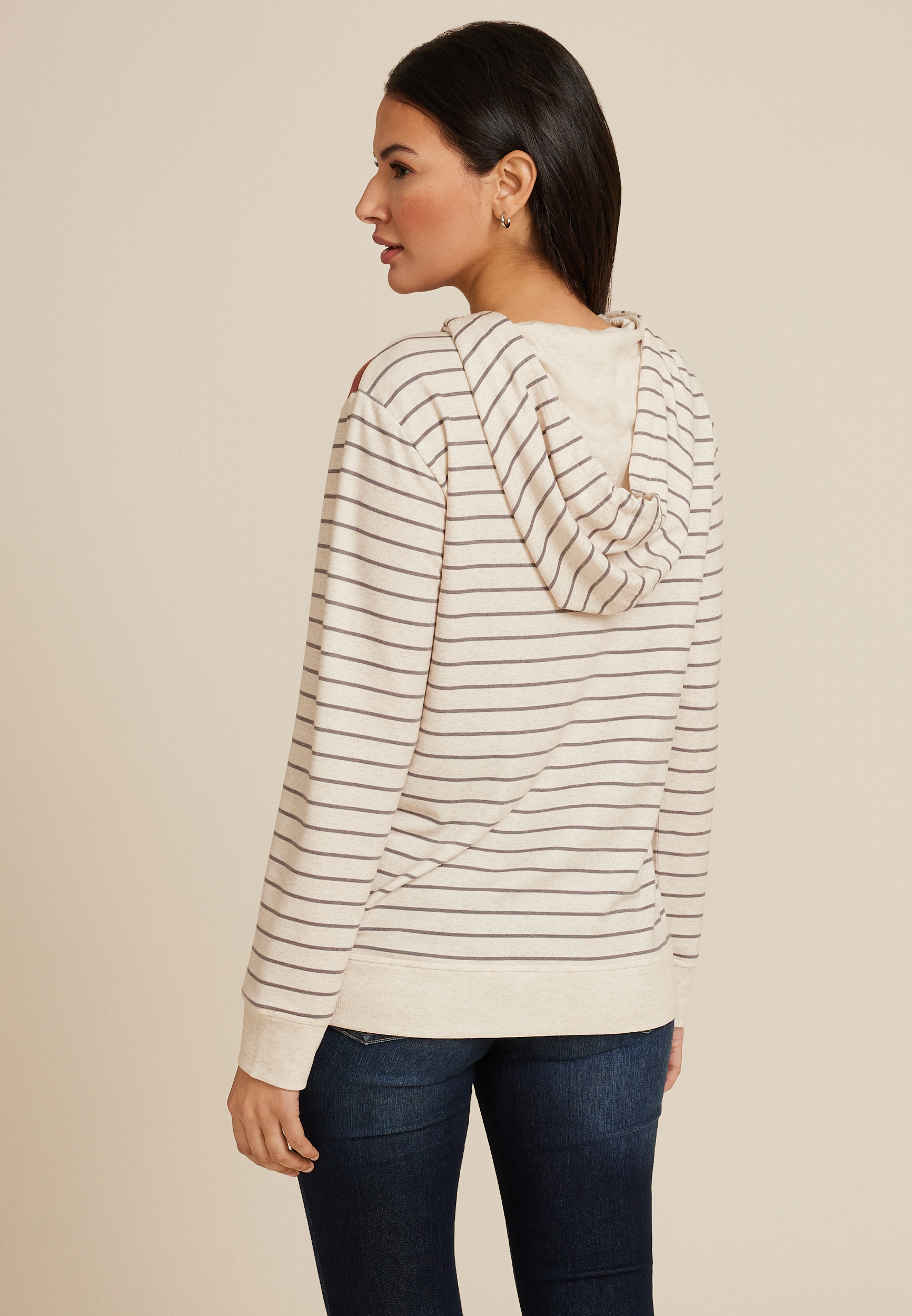 Homeward Striped Hoodie, OATMEAL COMBO, large