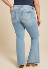 Plus Size High Rise Ripped Flare Jean, C2806, small